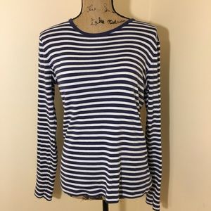 Gap Large Blue and White Striped Shirt
